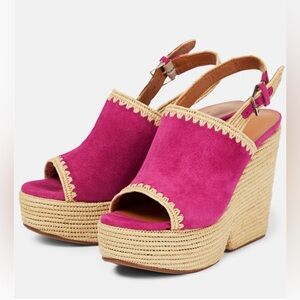Robert Clergerie Hot Pink wedge, platform sandals - Size 37.5